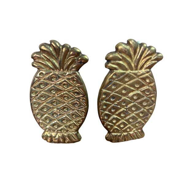 San Pacific Vintage Pineapple Brass Napkin Holders Set of 4 - Picture 3 of 8